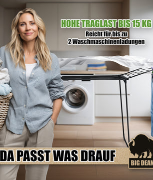 Wäscheständer 20m extra hoch & dicke Leinen - Wäschetrockner Made in Europe 5