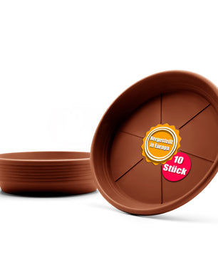 10 Stück Blumentopf Untersetzer Ø 33 cm in Terracotta – Topfuntersetzer 