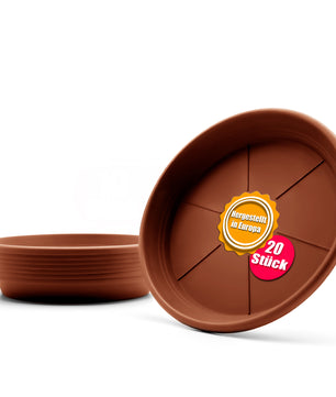 20 Stück Blumentopf Untersetzer Ø 35 cm in Terracotta – Topfuntersetzer aus robustem Kunstst