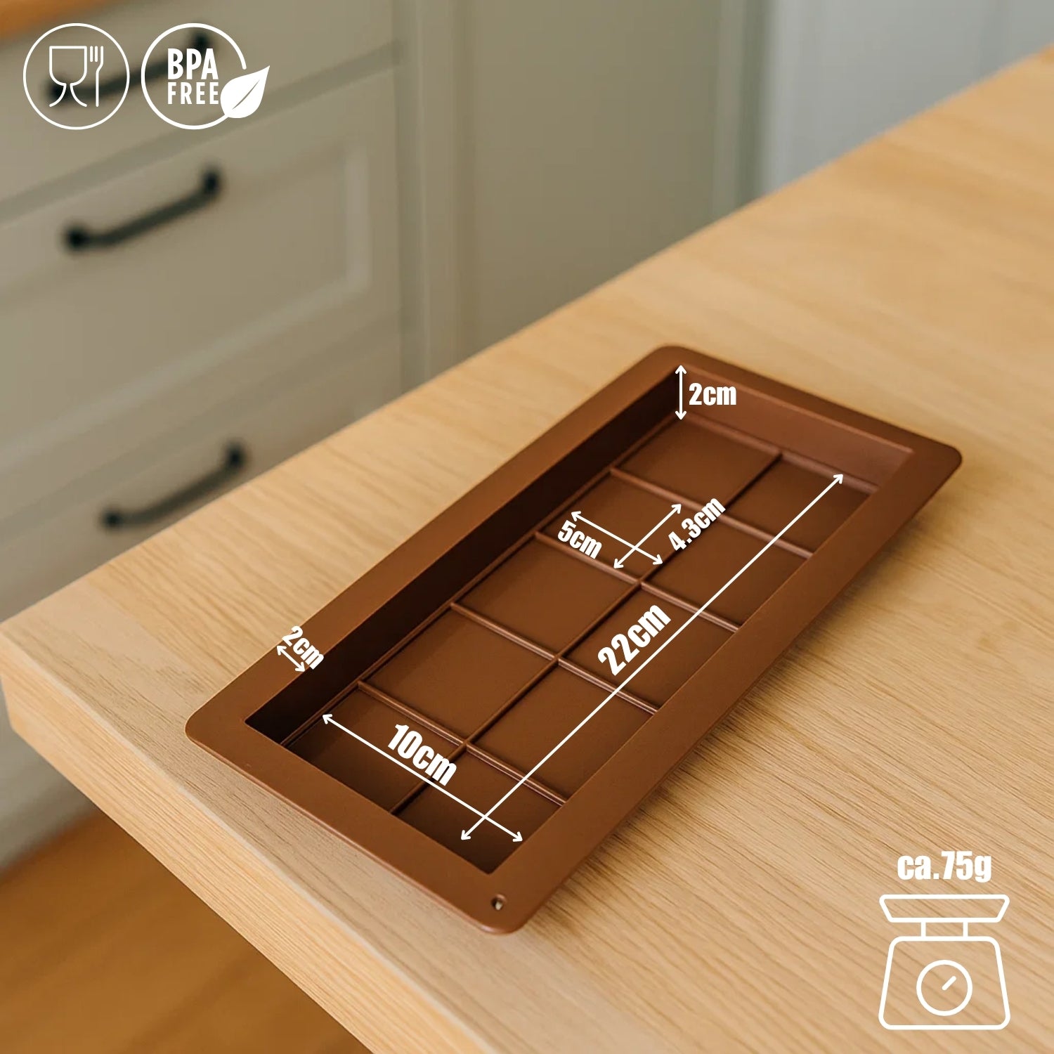 2er-Set Schokoladenform Silikon - tiefe Schokoladenform Dubai Schokolade Form 3