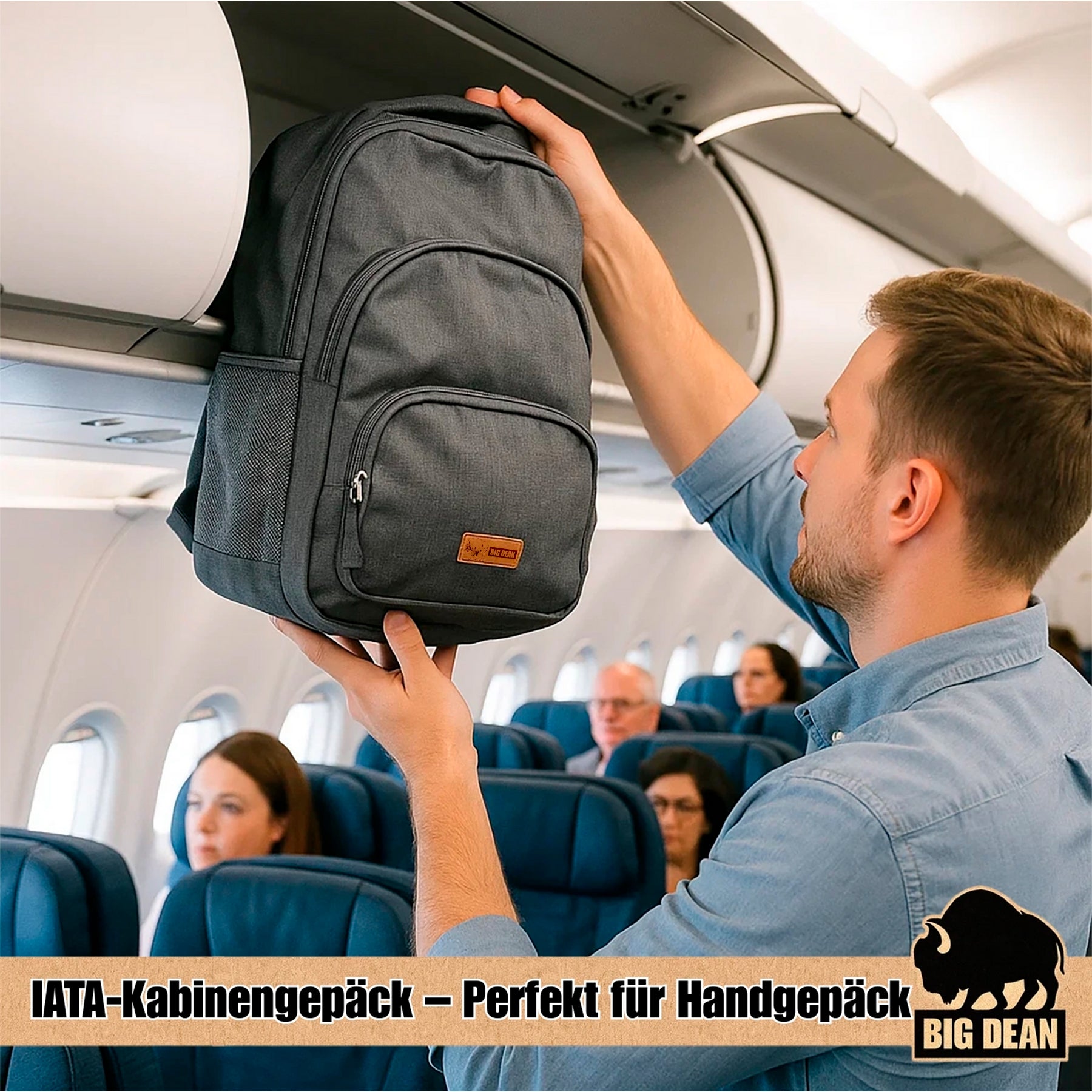 BigDean Laptop Rucksack bis 15,6 Zoll 45cm ca. 22L Handgepäck Rucksack Backpack Tagesrucksack 2