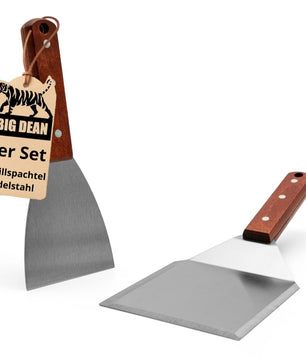 2er Set Grillspachtel Plancha Spachtel Grillspachtel Edelstahl Plancha Zubehör Grillspachtel