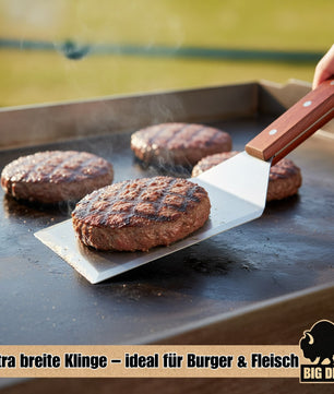 BigDean 2er Set Grillspachtel Plancha Spachtel Grillspachtel Edelstahl Plancha Zubehör Grillspachtel 2