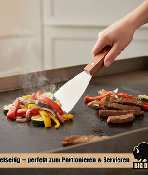 BigDean 2er Set Grillspachtel Plancha Spachtel Grillspachtel Edelstahl Plancha Zubehör Grillspachtel 4