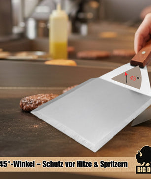 BigDean 2er Set Grillspachtel Plancha Spachtel Grillspachtel Edelstahl Plancha Zubehör Grillspachtel 5