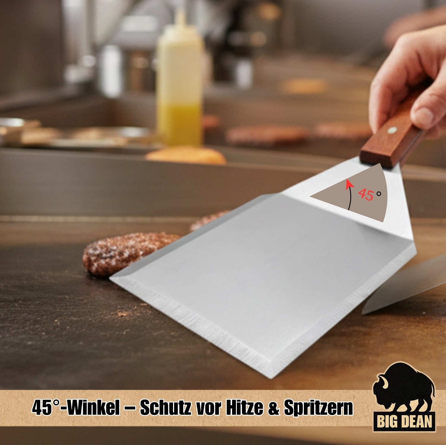 BigDean 2er Set Grillspachtel Plancha Spachtel Grillspachtel Edelstahl Plancha Zubehör Grillspachtel 5