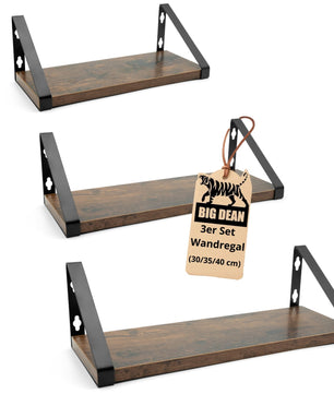 3er Set Wandregal Wall Shelf 2 Montagemöglichkeiten 30/35/40 cm Regal Wand Regalbrett Regale