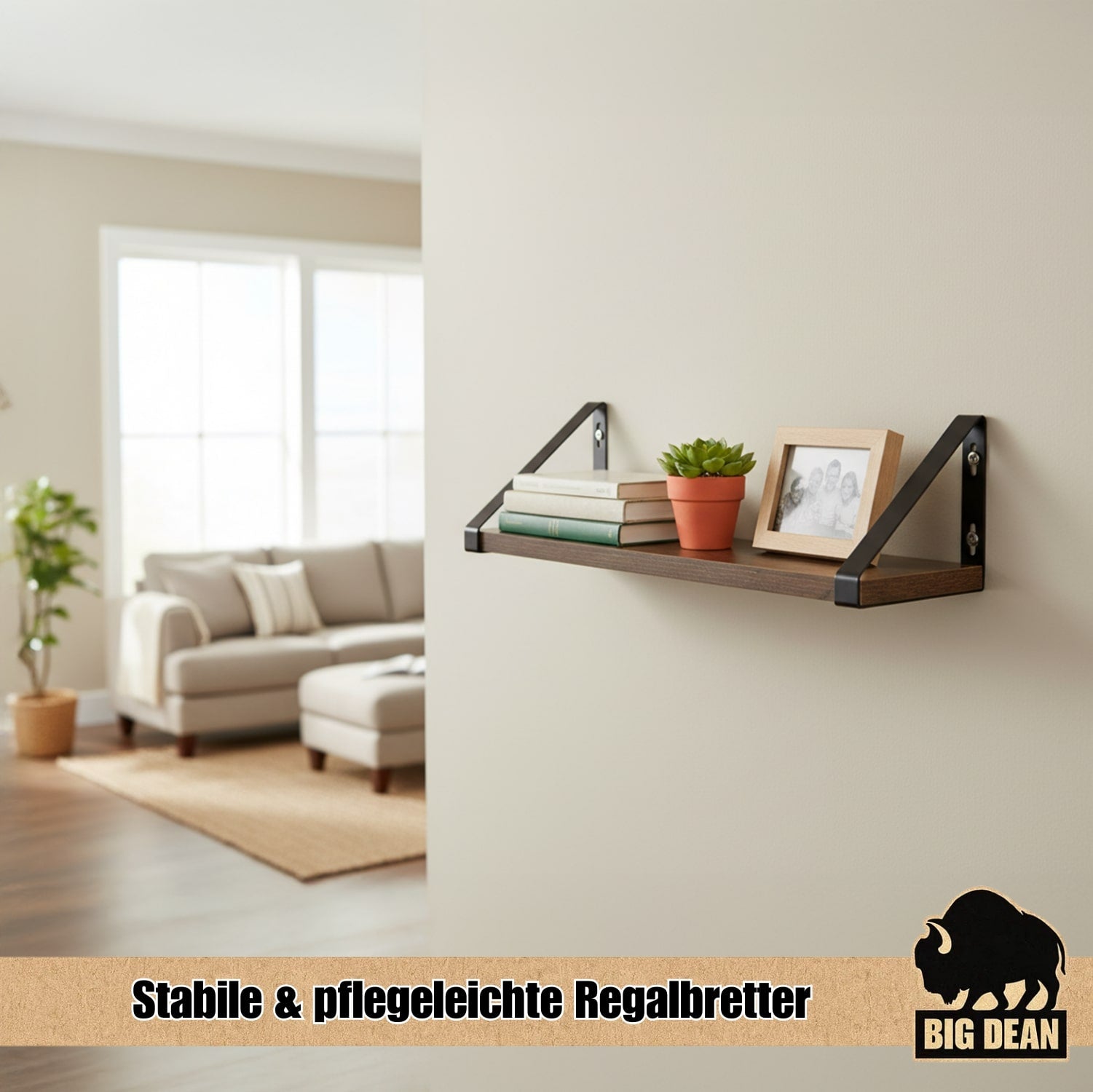 BigDean 3er Set Wandregal Wall Shelf 2 Montagemöglichkeiten 30/35/40 cm Regal Wand Regalbrett Regale 2