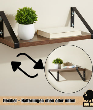 BigDean 3er Set Wandregal Wall Shelf 2 Montagemöglichkeiten 30/35/40 cm Regal Wand Regalbrett Regale 4