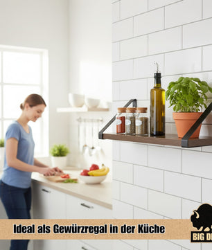 BigDean 3er Set Wandregal Wall Shelf 2 Montagemöglichkeiten 30/35/40 cm Regal Wand Regalbrett Regale 5