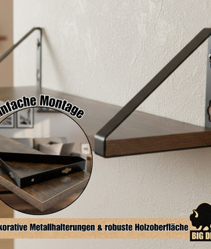 BigDean 3er Set Wandregal Wall Shelf 2 Montagemöglichkeiten 30/35/40 cm Regal Wand Regalbrett Regale 6