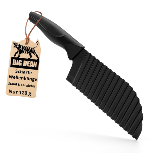 Wellenschneider Wellenmesser inkl. Klingenschutz Riffelmesser Wellenschneider für Gemüse 