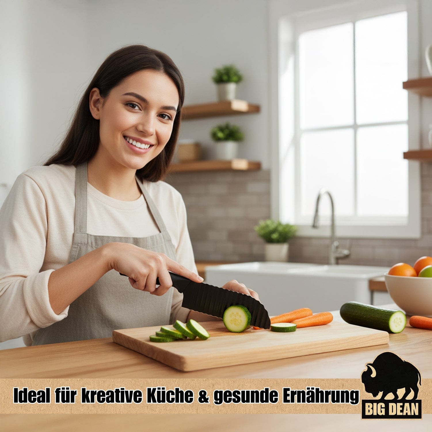 BigDean Wellenschneider Wellenmesser inkl. Klingenschutz Riffelmesser Wellenschneider für Gemüse  6