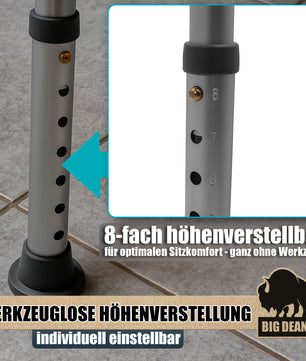 Duschhocker 360° drehbarer belastbarer Duschstuhl bis 136 kg höhenverstellbarer Duschhocker. rutschf 4