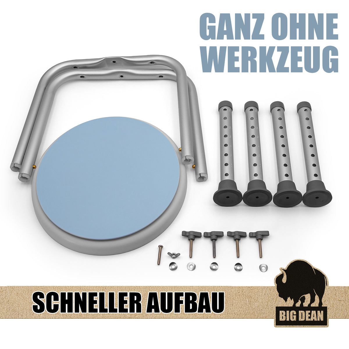 Duschhocker 360° drehbarer belastbarer Duschstuhl bis 136 kg höhenverstellbarer Duschhocker. rutschfest durch Gummifüße image 5