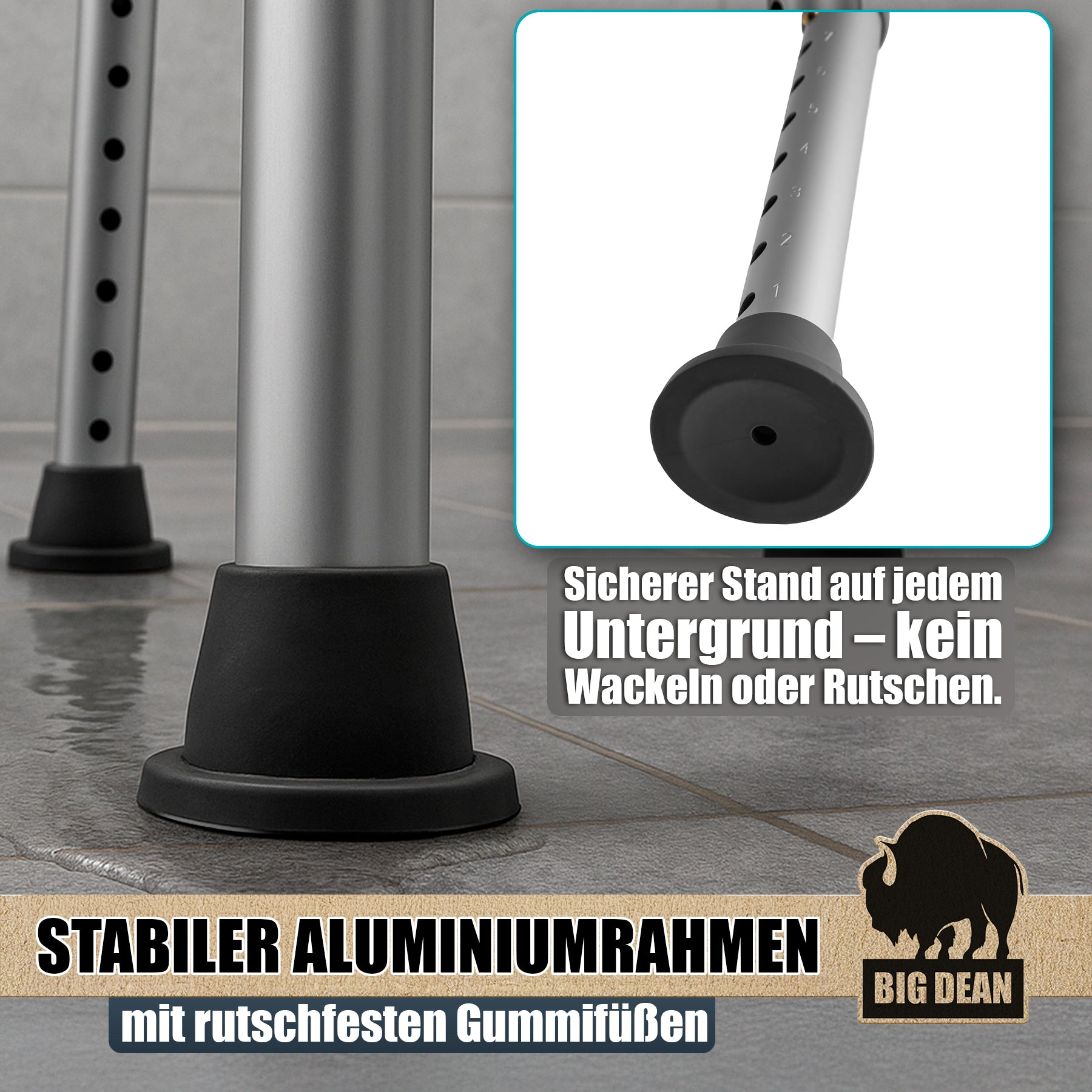 Duschhocker 360° drehbarer belastbarer Duschstuhl bis 136 kg höhenverstellbarer Duschhocker. rutschf 6