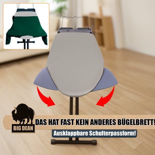 BigDean Bügelbrett XXL (120x45 cm Bügelfläche) inkl. ausklappbarer Schulterpassform - Stabiler Bügeltisch für Dampfbügelstationen und Bügeleisen - Ironing Board - höhenverstellbar image 2