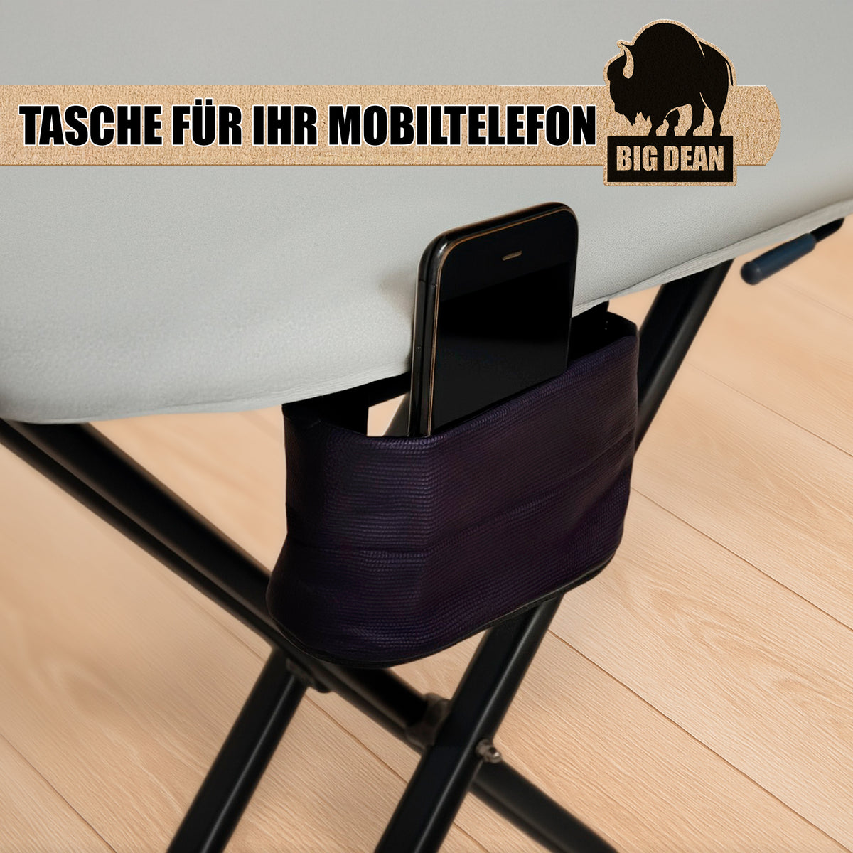 BigDean Bügelbrett XXL (120x45 cm Bügelfläche) inkl. ausklappbarer Schulterpassform - Stabiler Bügeltisch für Dampfbügelstationen und Bügeleisen - Ironing Board - höhenverstellbar image 6