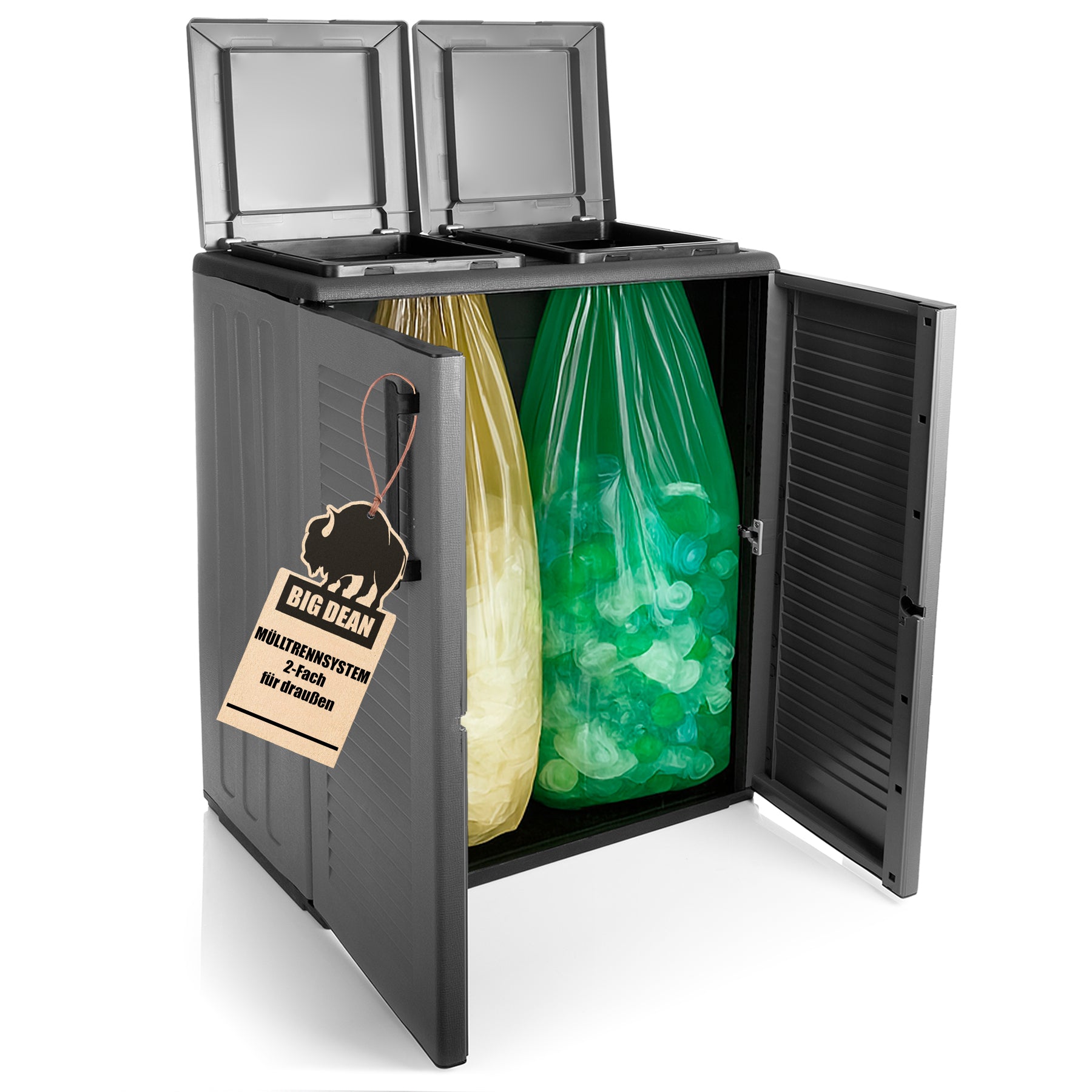 Mülltrennsystem Schrank Recycling System auch für Gelben Sack Made in Italy