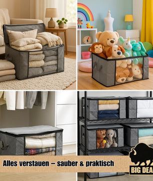 BigDean 6 Stück große Aufbewahrungstasche 90L – Kleidung Aufbewahrung, Klamotten Aufbewahrung 2