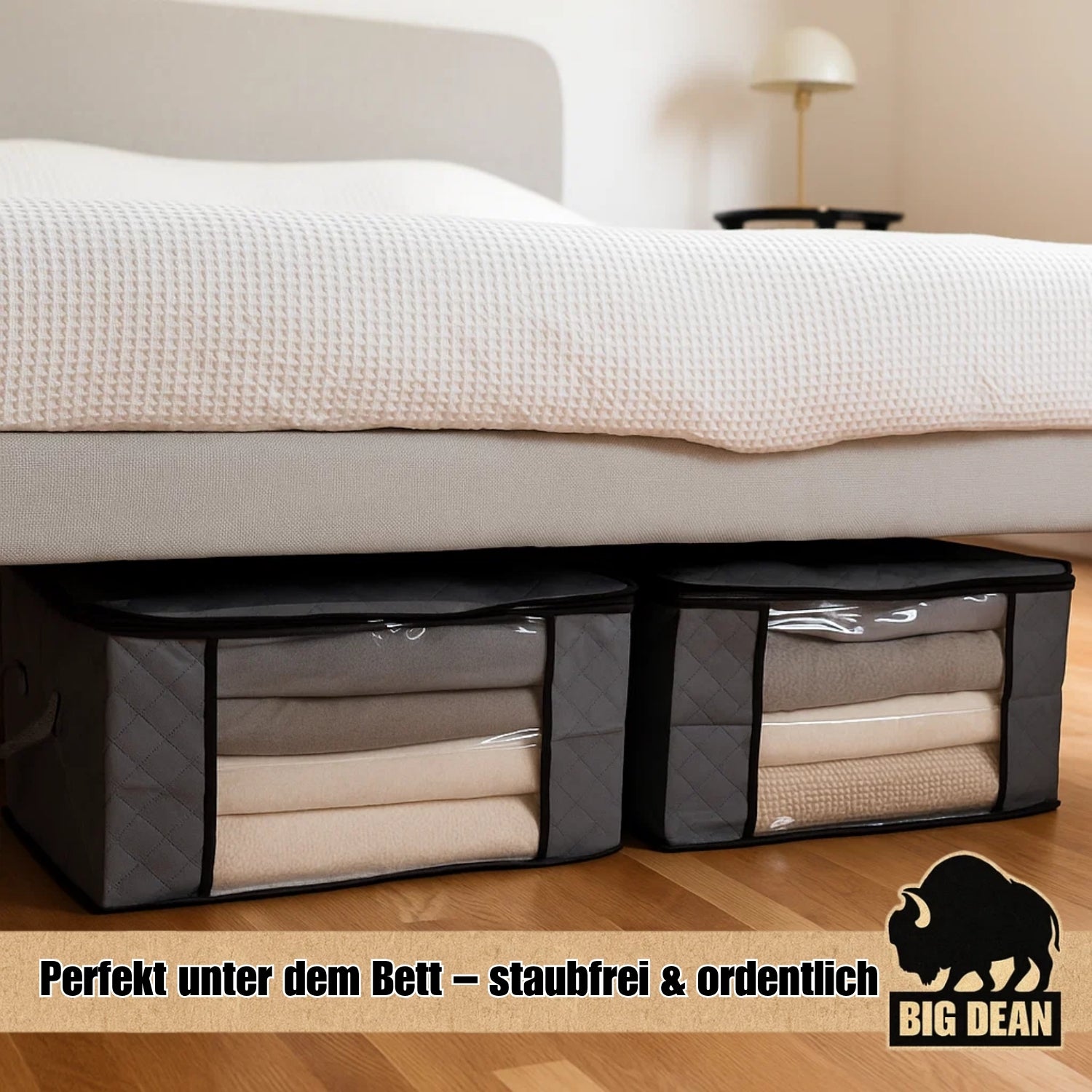 BigDean 6 Stück große Aufbewahrungstasche 90L – Kleidung Aufbewahrung, Klamotten Aufbewahrung 5