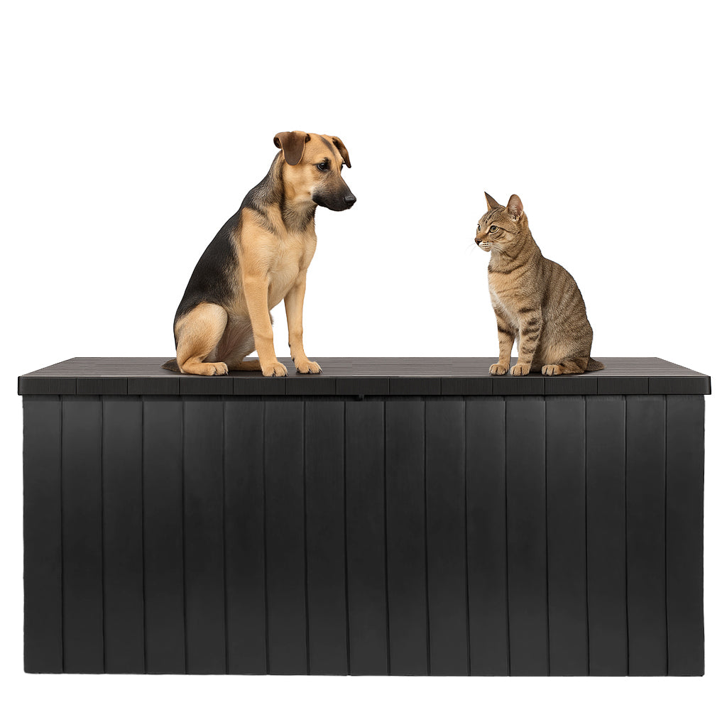 Gartenbox 270 L mit Rollen aus wetterfestem Kunststoff – Auflagenbox