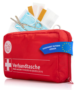 Verbandskasten Verbandstasche - rot nach DIN 13164:2022 - Erste Hilfe Set Auto