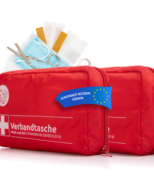 2x Verbandskasten Verbandstasche - rot nach DIN 13164:2022 - Erste Hilfe Set Auto