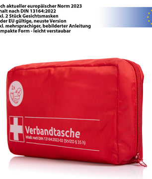 2x Verbandskasten Verbandstasche - rot nach DIN 13164:2022 - Erste Hilfe Set Auto 5