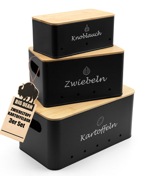 3er Set Kartoffel Aufbewahrungsbox für Kartoffel, Zwiebel & Knoblauch Zwiebel Aufbewahrung