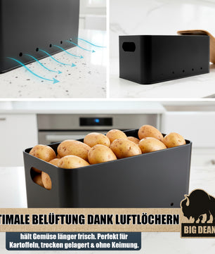 BigDean 3er Set Kartoffel Aufbewahrungsbox für Kartoffel, Zwiebel & Knoblauch Zwiebel Aufbewahrung 4