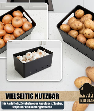 BigDean 3er Set Kartoffel Aufbewahrungsbox für Kartoffel, Zwiebel & Knoblauch Zwiebel Aufbewahrung 5