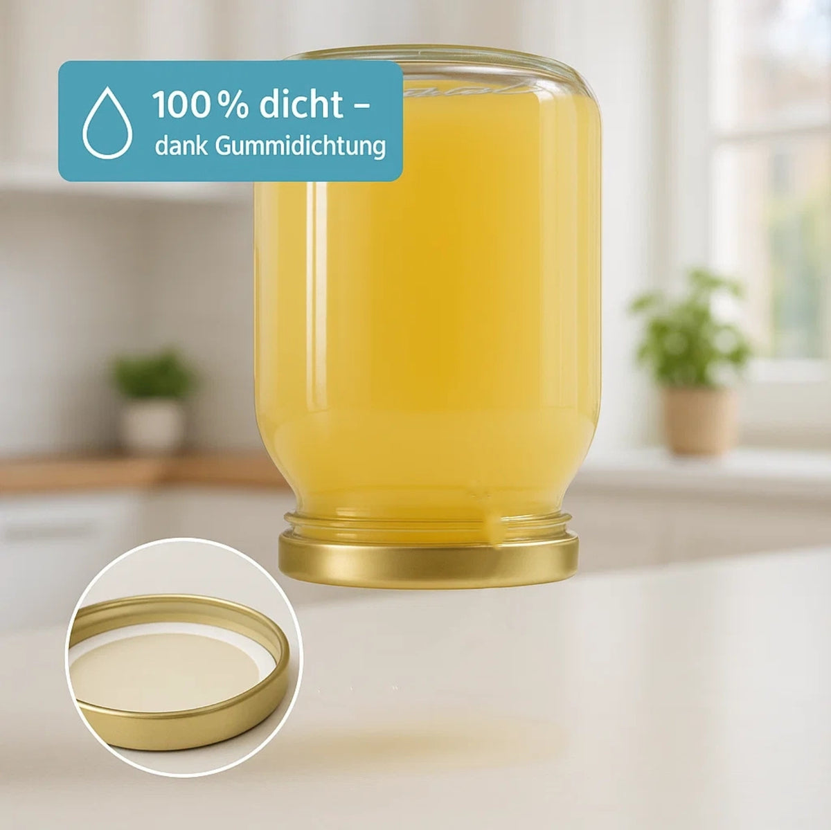 BigDean 6 Stück Overnight Oats Gläser Extra große Öffnung - 1 Liter die perfekten MealPrep Gläser auslaufsicher Made in Germany image 3