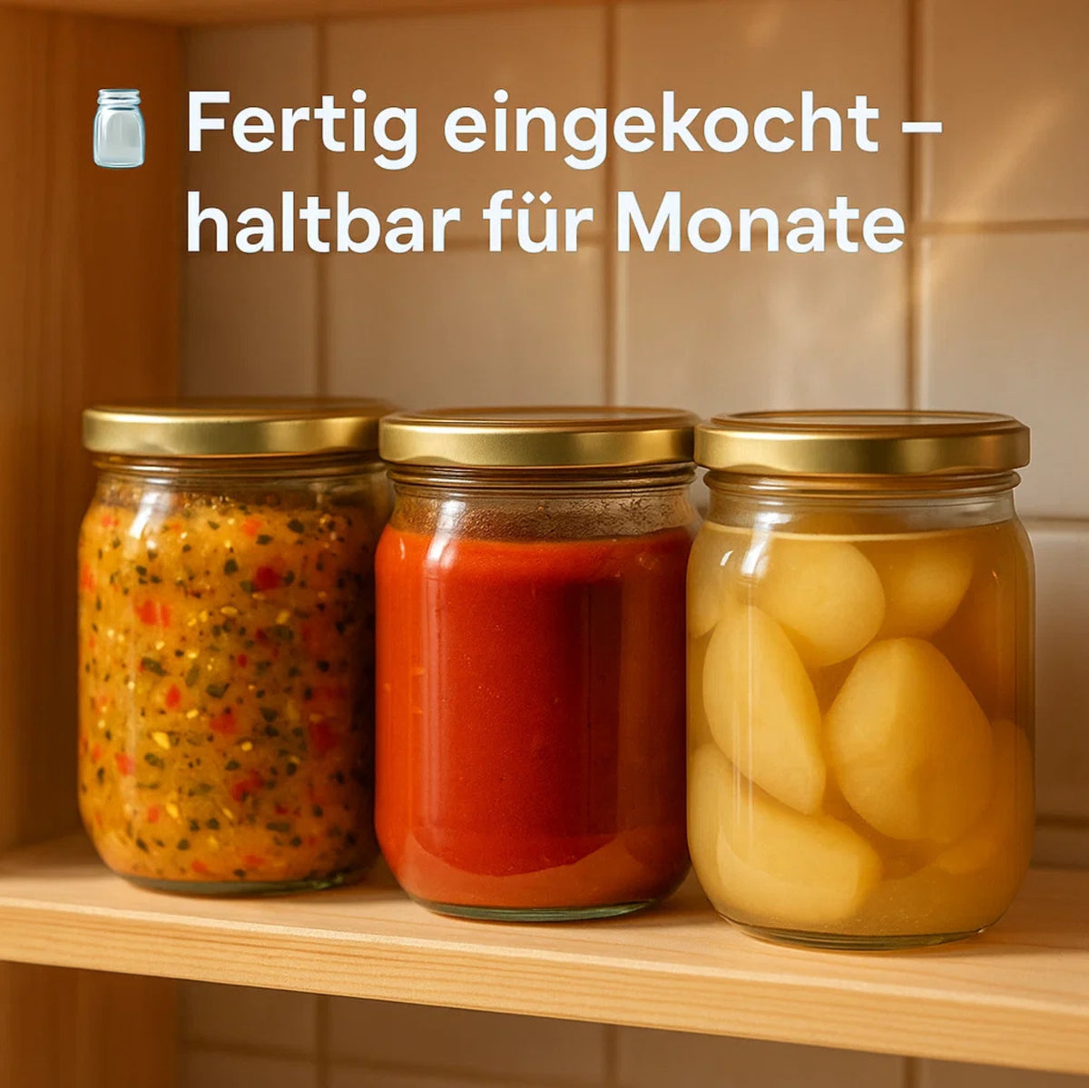 BigDean 6 Stück 1 Liter Einmachgläser mit extra großer Öffnung MADE IN GERMANY image 4