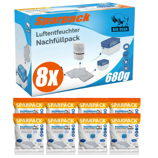 Luftentfeuchter Nachfüllpack 8 x 680 Gramm Premium Granulat image 1