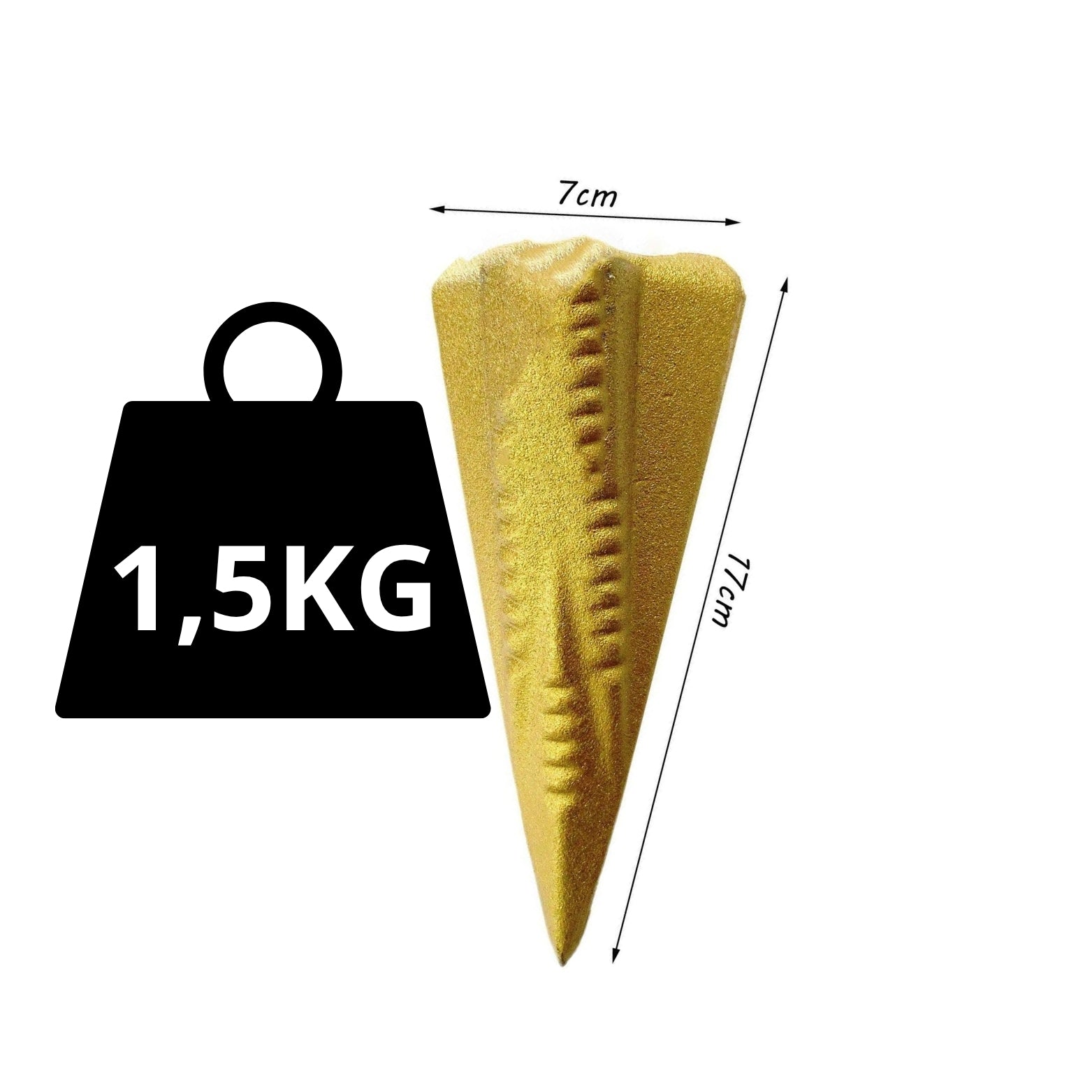 3x Holz-Spaltgranate 17 x 7 cm - 1,5 kg schwer - Massiv & sicher - Spaltkeil Holzspalter   3