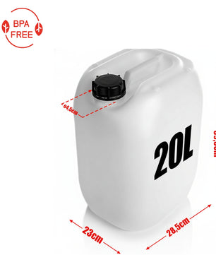 Wasserkanister 20L mit Auslaufhahn + Schraubdeckel naturweiß BPA frei lebensmittelecht UN-Zulassung 2