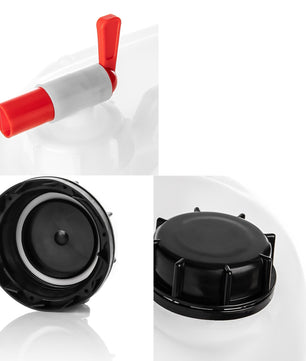 Wasserkanister 20L mit Auslaufhahn + Schraubdeckel naturweiß BPA frei lebensmittelecht UN-Zulassung 5