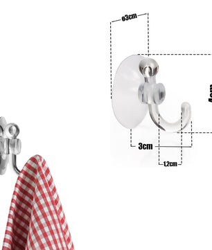 BigDean 24 Stück Saugnapfhalter mit Kunststoffhaken Ø 3 cm – Mehrzweckhaken für Deko 2