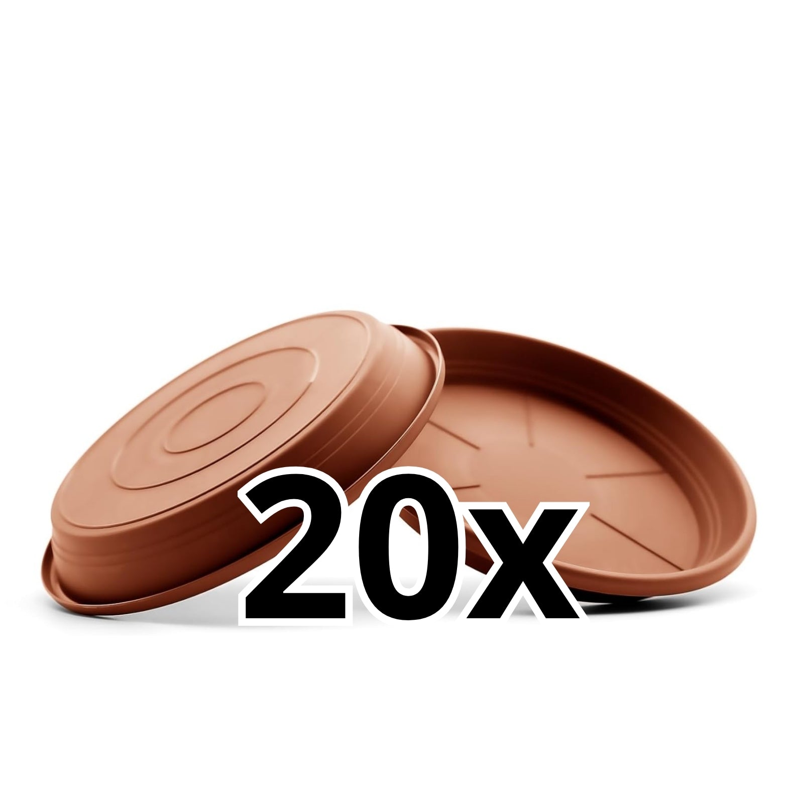 20 Stück Blumentopf Untersetzer Ø 33 cm in Terracotta – Topfuntersetzer 