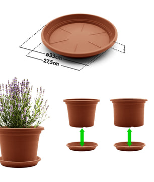 20 Stück Blumentopf Untersetzer Ø 33 cm in Terracotta – Topfuntersetzer  2