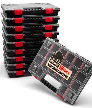 10 Stück XL Sortierbox Sortimentskasten mit flexibler Einteilung MADE IN EUROPE