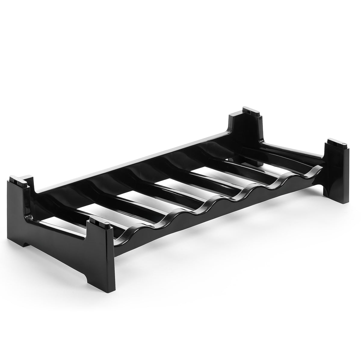 BigDean Flaschenregal stapelbar für 6 Flaschen Weinregal aus Kunststoff Schwarz Getränkeregal Flaschen Regalsystem für Glas- & PET bis 1,5 Liter image 6