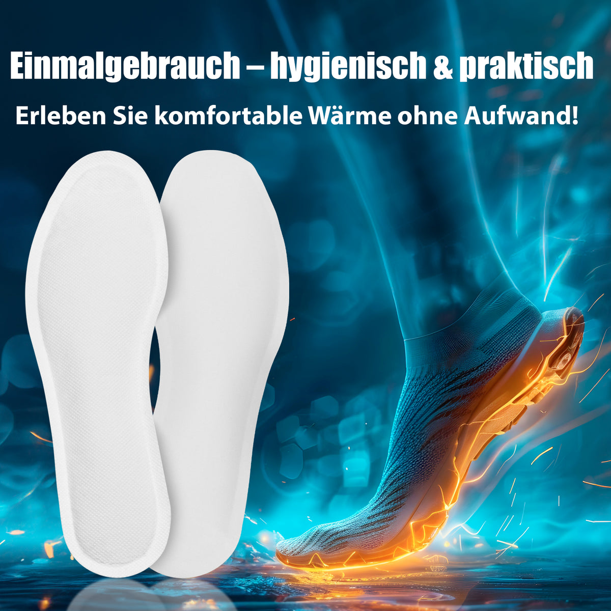 10 Paar HEAT FEET Wärmesohlen, Heizsohlen, Einlage Fußwärmer, wärmende Sohlen, warme Einlegesohlen, Wintersportarten Outdoorsport Weihnachtsmarkt, bei kalten Füßen für Schuhgröße 36-38 8h Wärme image 5