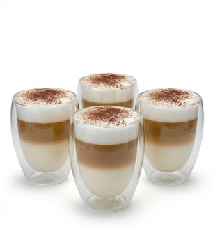 4x 300ml doppelwandige Latte Macchiato Gläser Borosilikatglas - doppelwandige Kaffeegläser