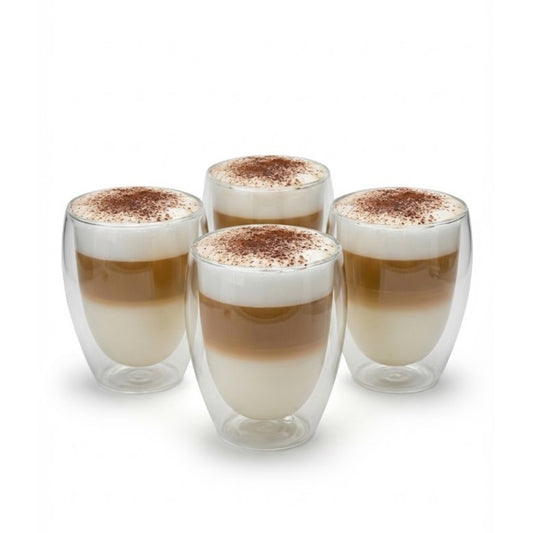 4x 300ml doppelwandige Latte Macchiato Gläser Borosilikatglas - doppelwandige Kaffeegläser