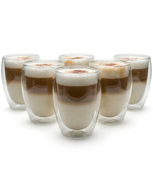 6x 300ml doppelwandige Latte Macchiato Gläser Borosilikatglas - doppelwandige Kaffeegläser