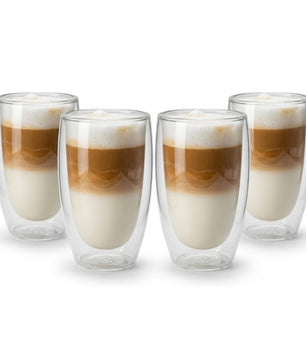 4x 400ml doppelwandige Latte Macchiato Gläser Set Thermogläser aus Borosilikatglas