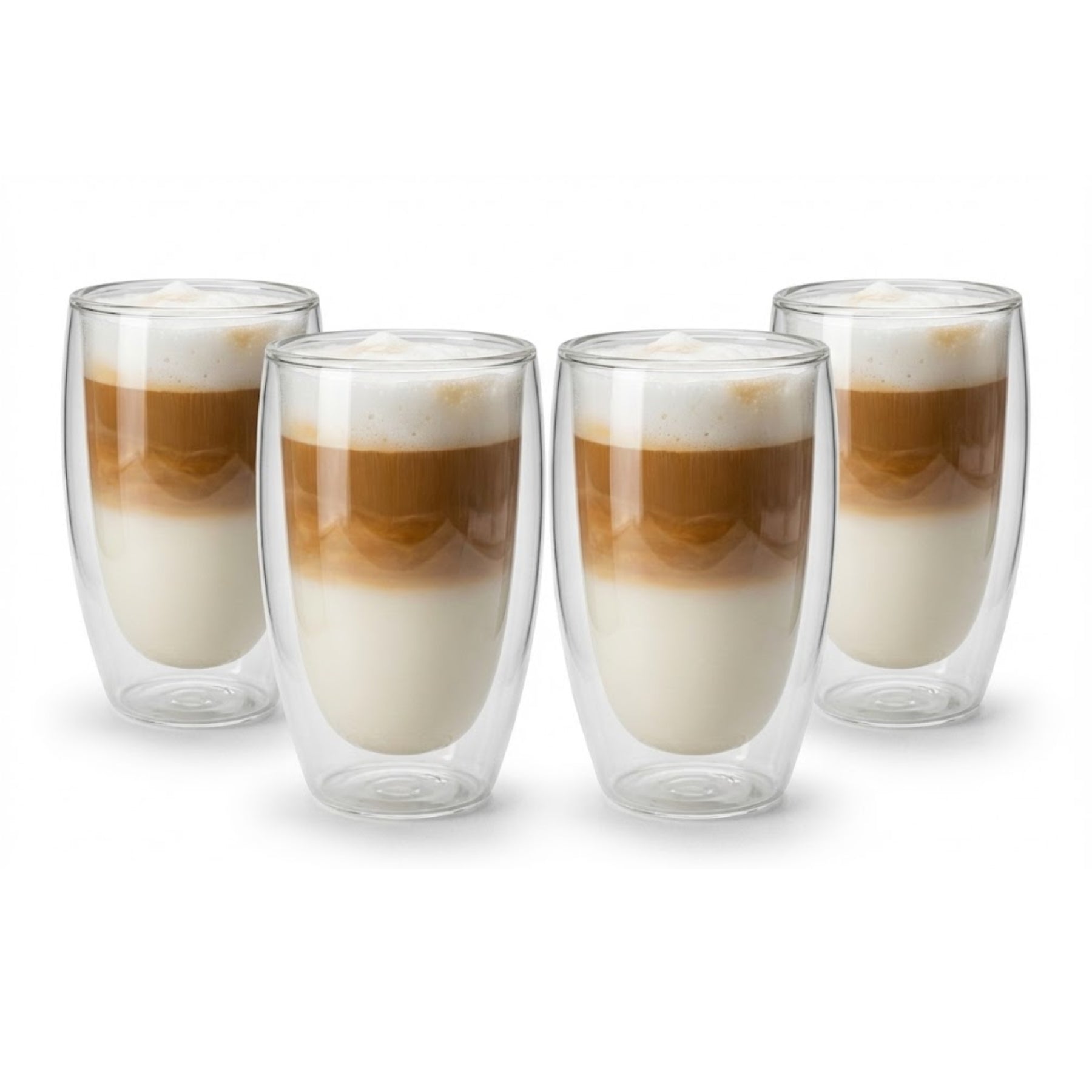 4x 400ml doppelwandige Latte Macchiato Gläser Set Thermogläser aus Borosilikatglas