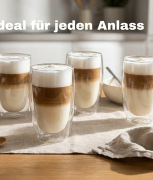 BigDean 4x 400ml doppelwandige Latte Macchiato Gläser Set Thermogläser aus Borosilikatglas 2